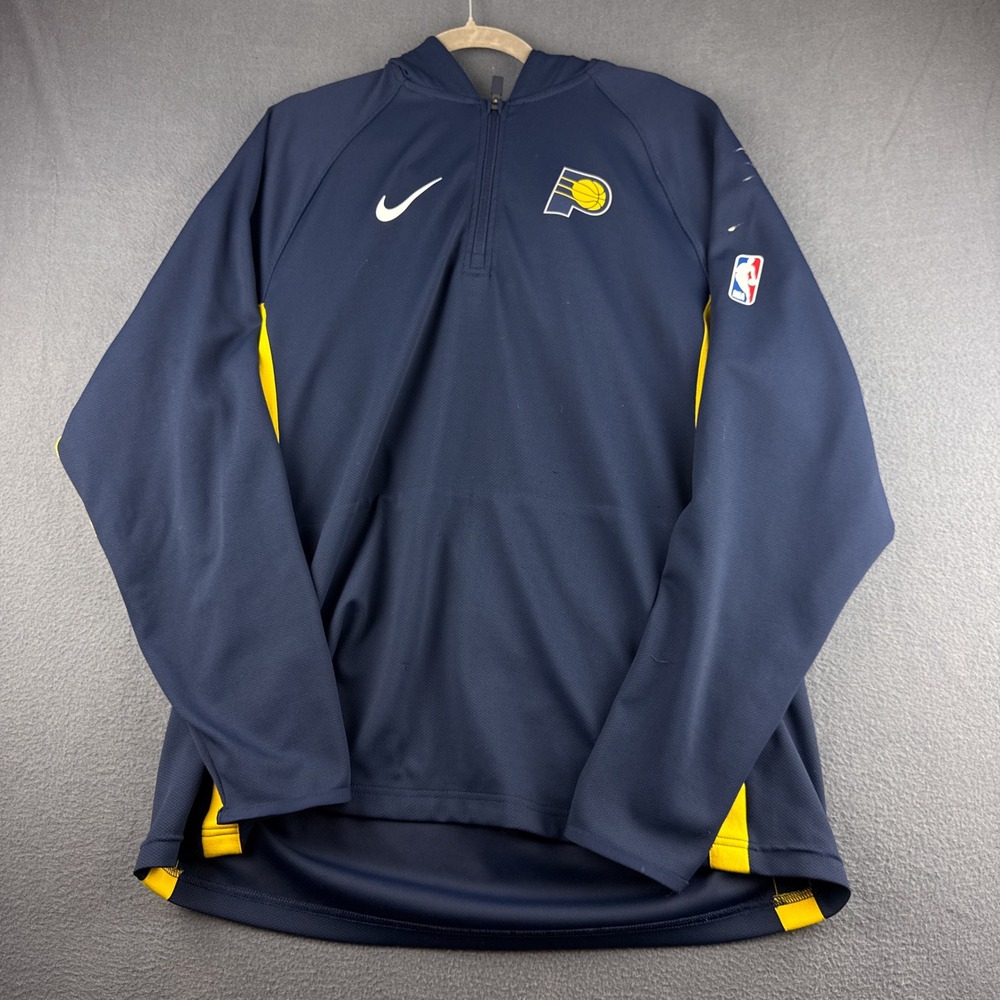 Indiana Pacers Hoodie Men's XL Nike Blue NBA Dri-Fit 1/4 Zip Pullover Jacket